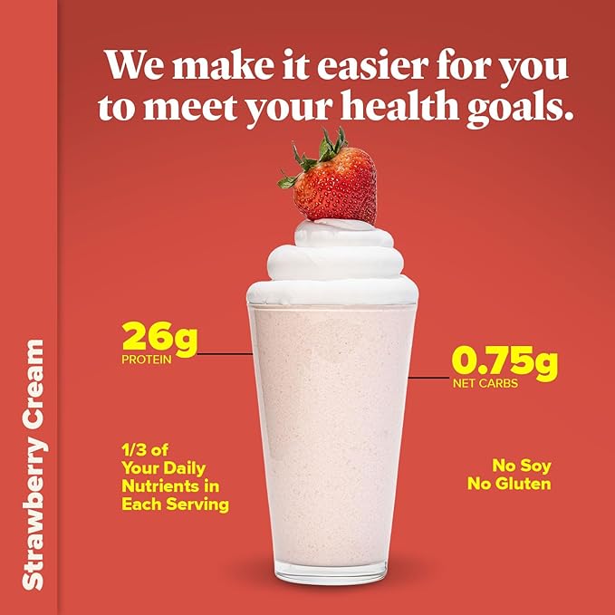 Keto Chow Strawberry Cream - Ultra Low Carb Meal Shake