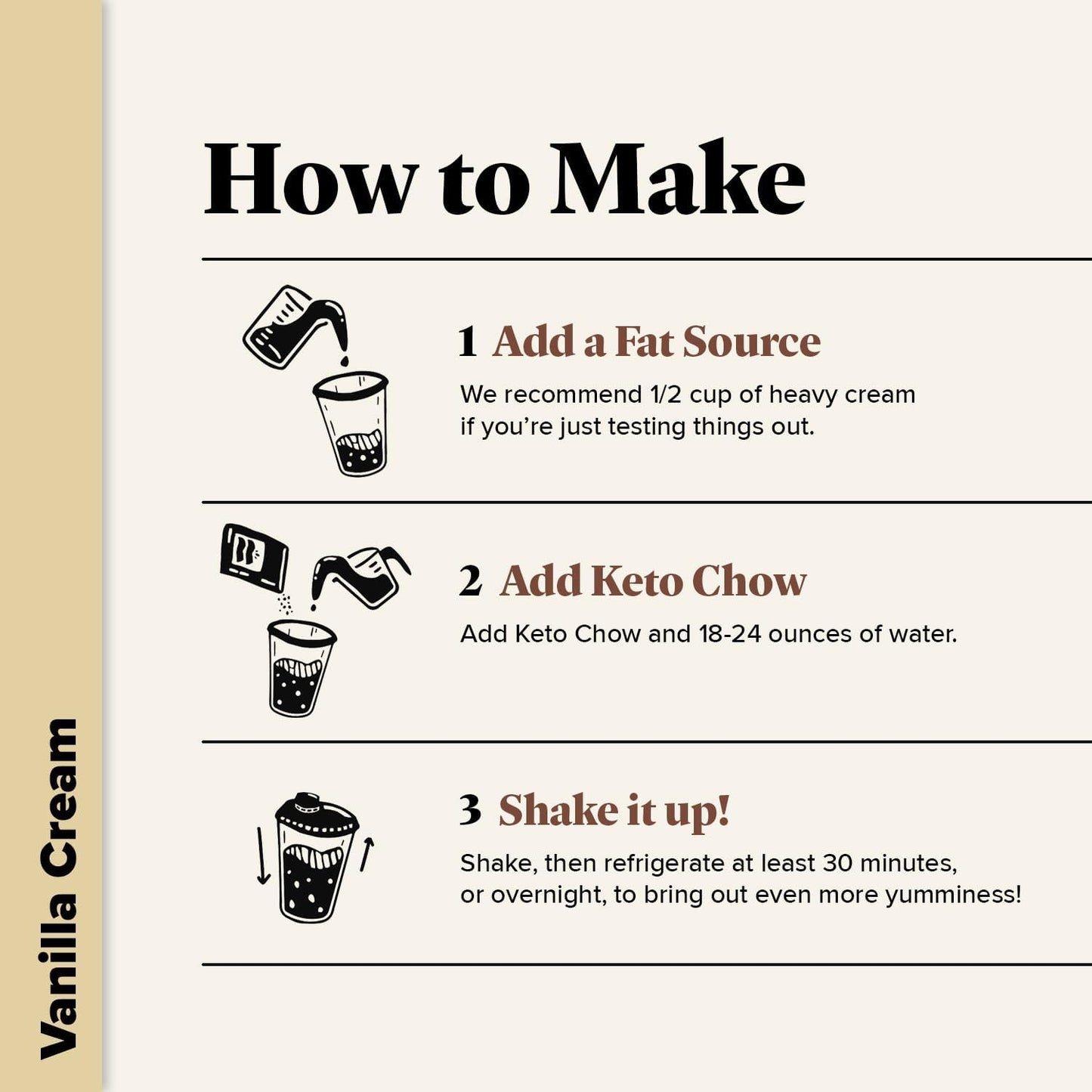 Keto Chow Vanilla Cream - Ultra Low Carb Meal Shake
