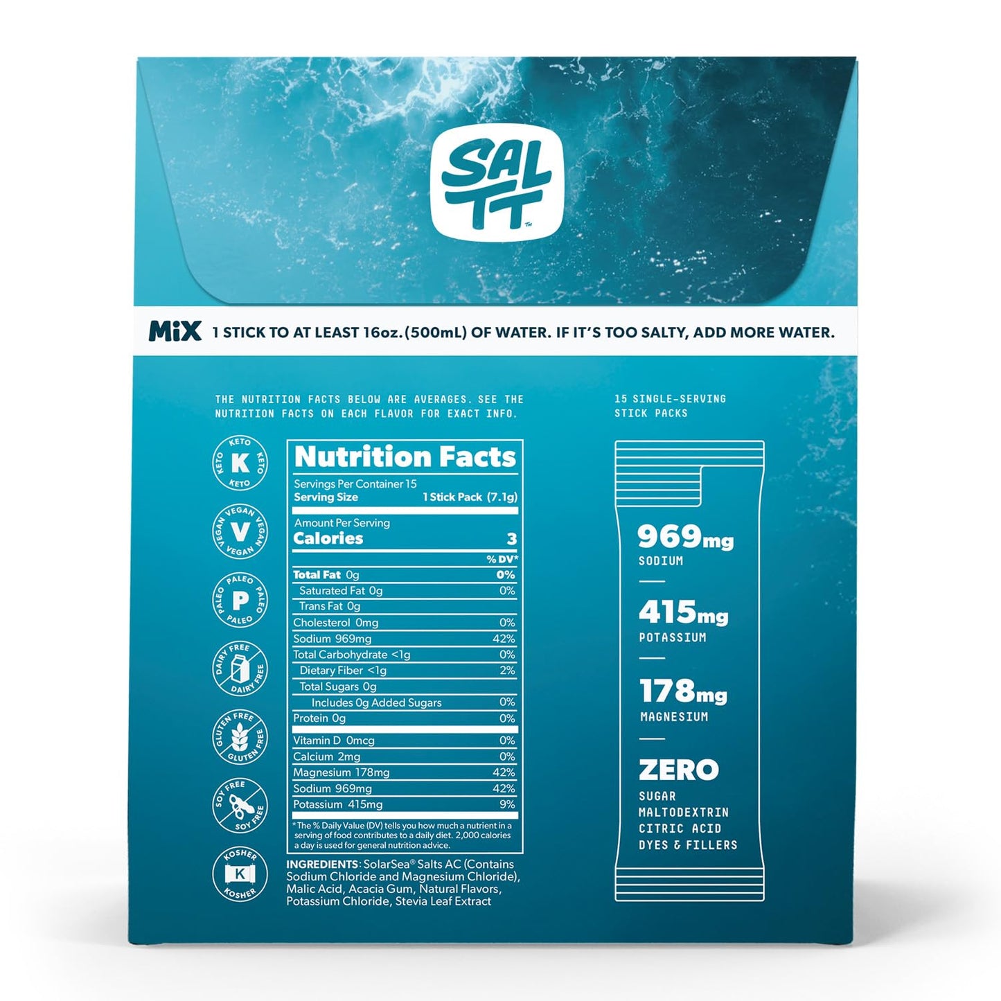 SALTT Ultra Variety 15 Pack - Electrolyte Powder Drink Mix