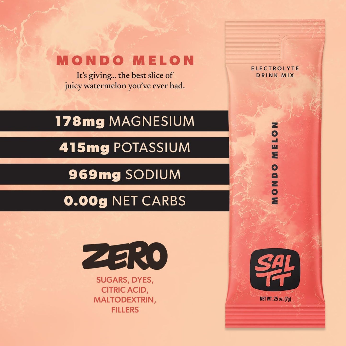 SALTT Mondo Melon 30 Pack - Electrolyte Powder Drink Mix