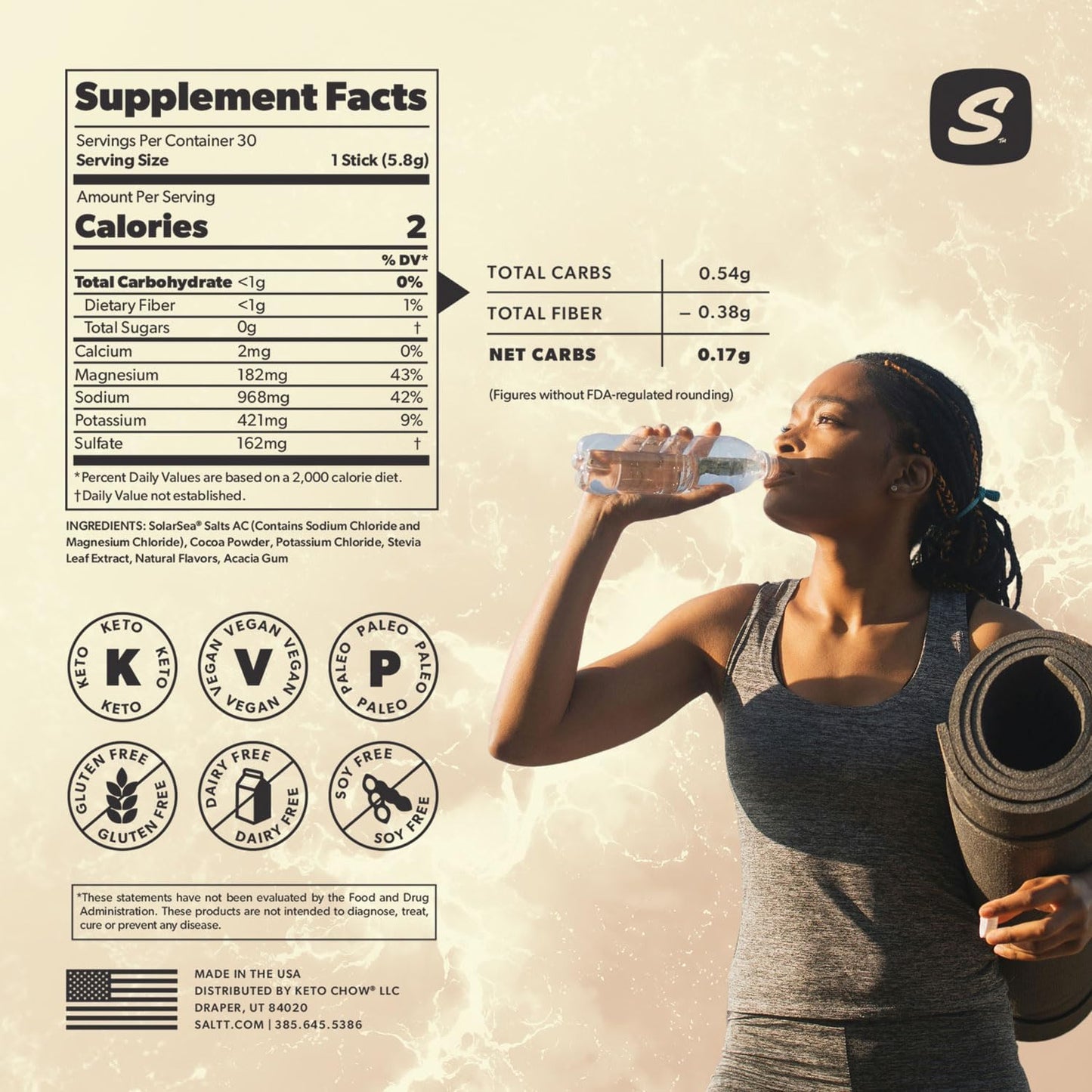 SALTT Cocoa Loco 30 Pack - Electrolyte Powder Drink Mix