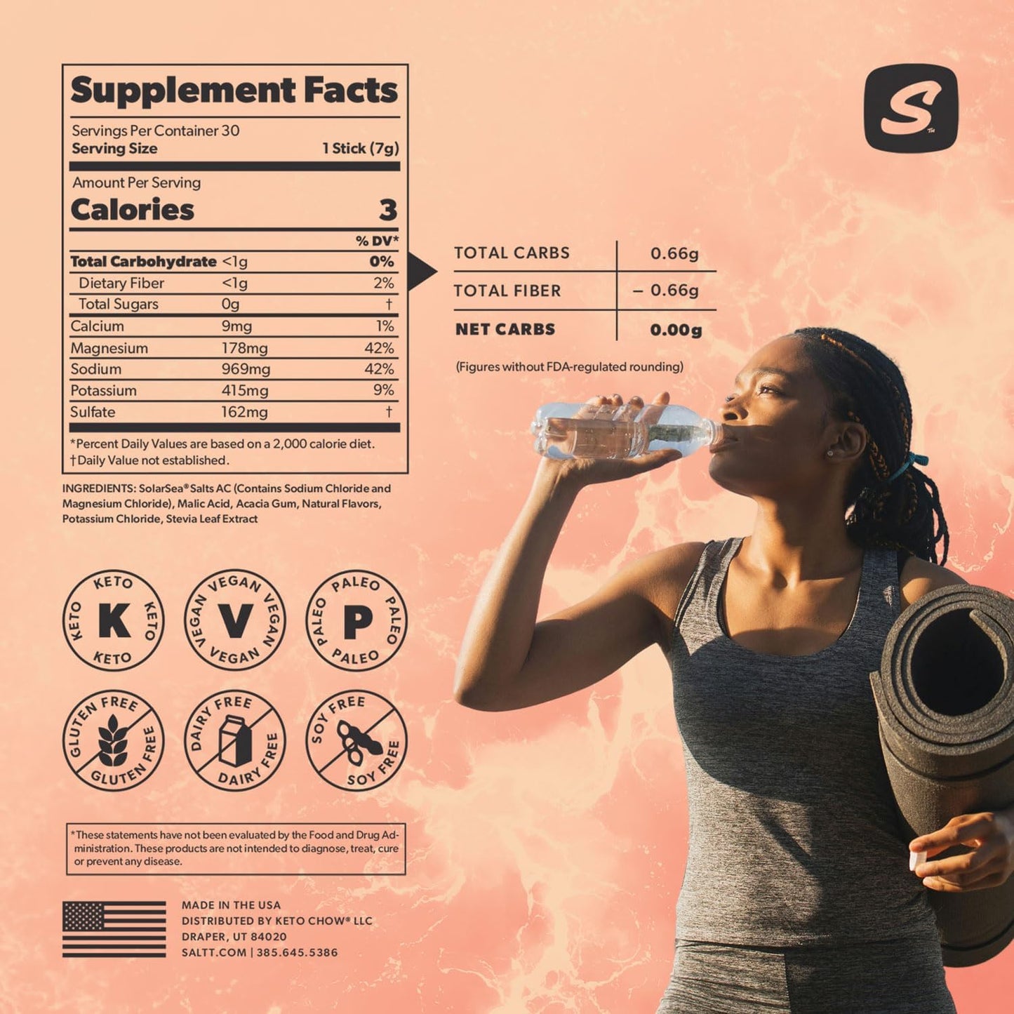 SALTT Mondo Melon 30 Pack - Electrolyte Powder Drink Mix