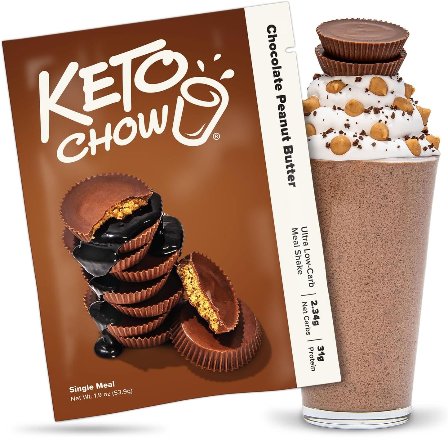 Keto Chow Chocolate Peanut Butter - Ultra Low Carb Meal Shake