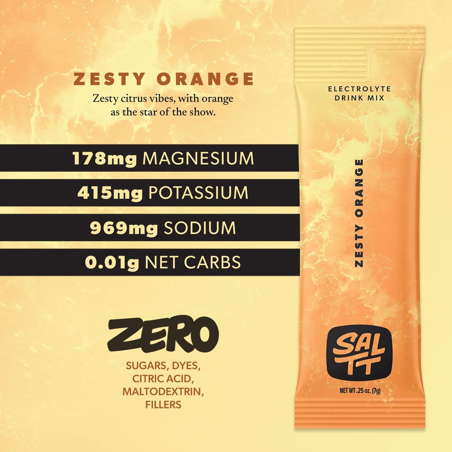 SALTT Zesty Orange 30 Pack - Electrolyte Powder Drink Mix