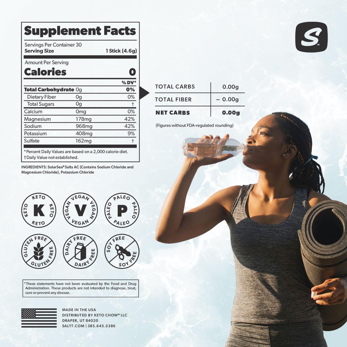 SALTT Clean Slate (Unflavoured) 30 Pack - Electrolyte Powder Drink Mix