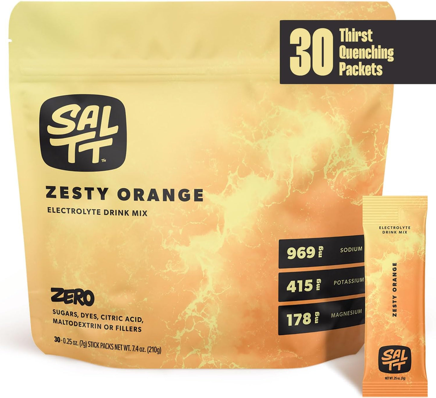 SALTT Zesty Orange 30 Pack - Electrolyte Powder Drink Mix