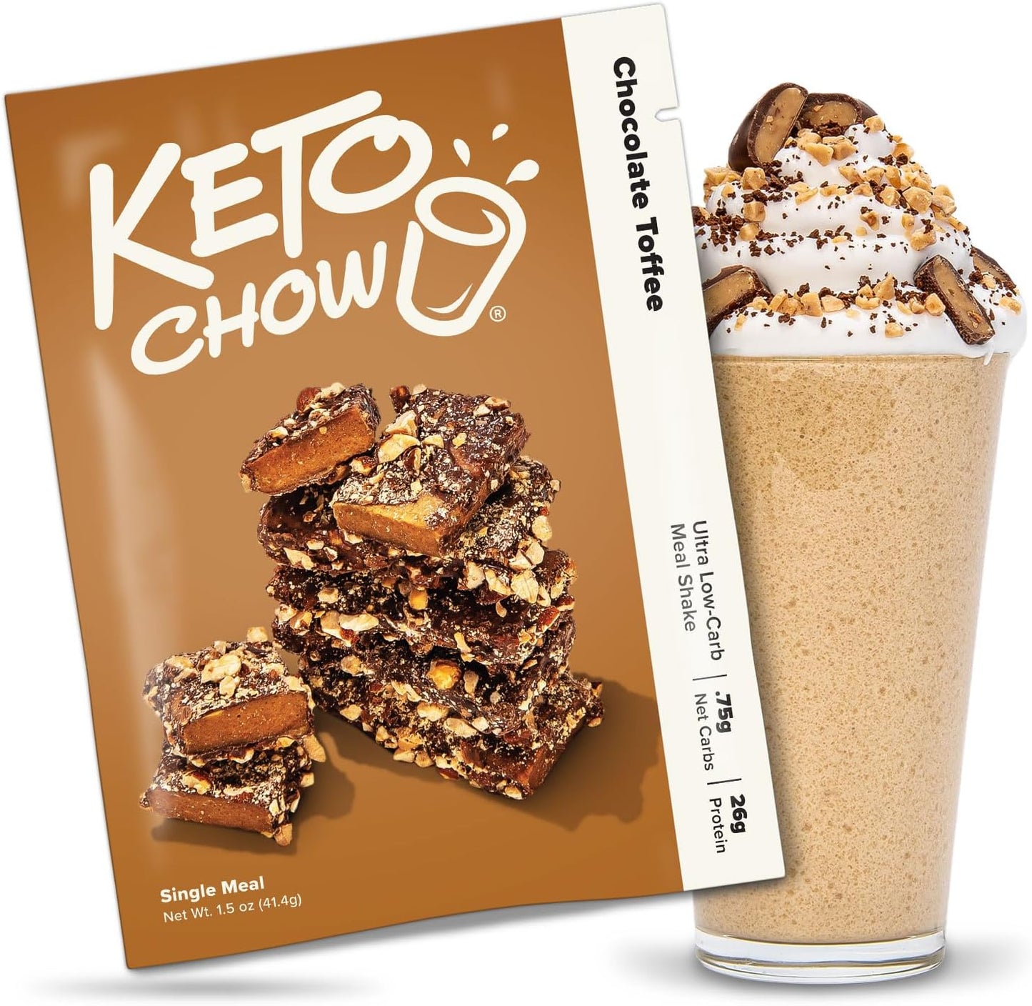 Keto Chow Chocolate Toffee - Ultra Low Carb Meal Shakes