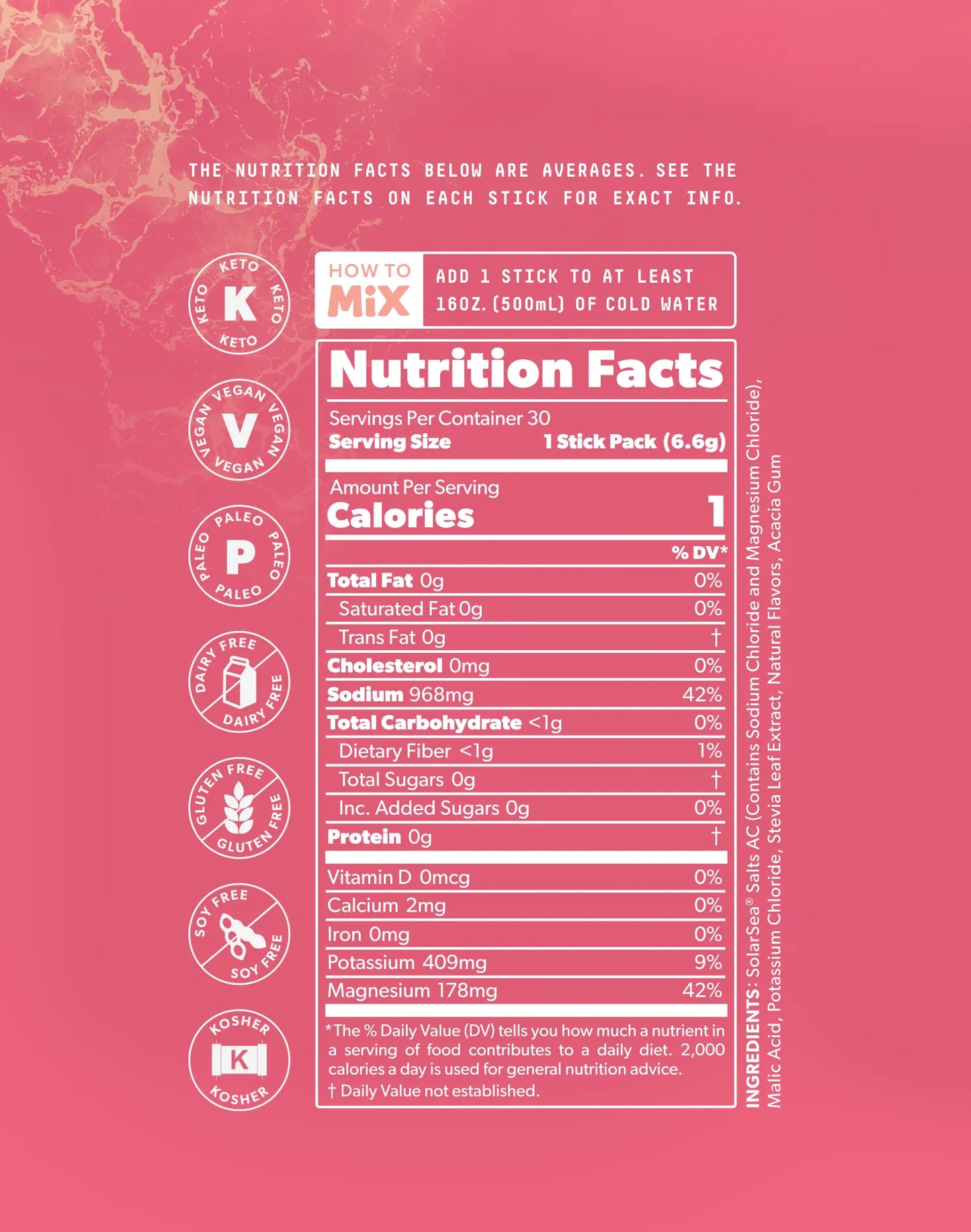SALTT Fruit Variety 30 Pack - Electrolyte Powder Drink