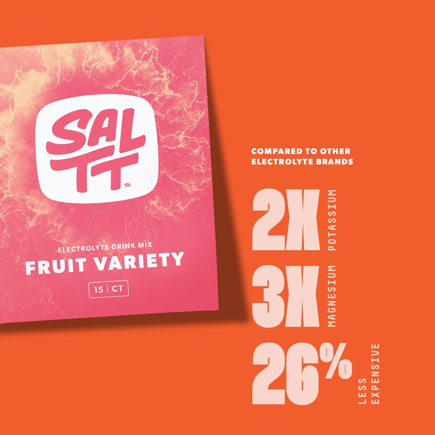 SALTT Fruit Variety 15 Pack - Electrolyte Powder Drink Mix