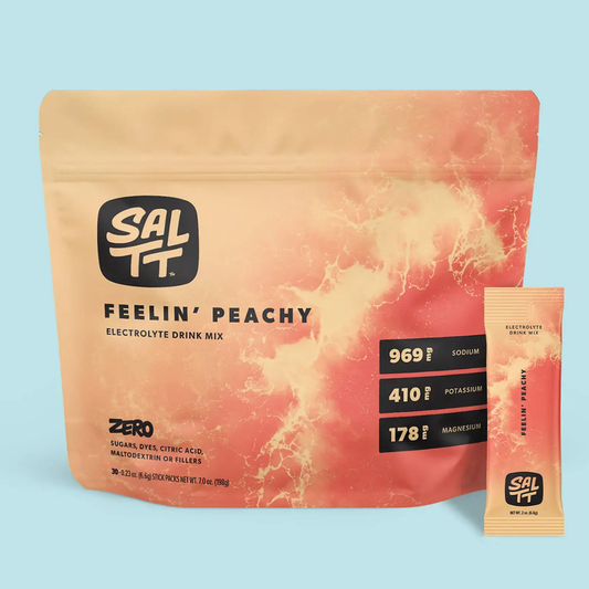 SALTT Feelin' Peachy - Electrolyte Powder Drink Mix - 30 Pack and Single Stick Options